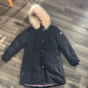 Kate Spade Black Parka with Pink Lining